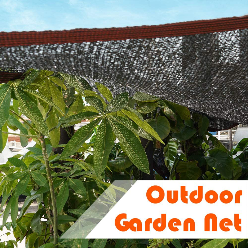 JIWINNER 65%-75% Black Sunblock Shade Cloth Taped Edge Grommets Garden Flower Plant,Greenhouse, Barn Kennel (6'x9') Home & Garden > Lawn & Garden > Outdoor Living > Outdoor Umbrella & Sunshade Accessories FSW-BT   