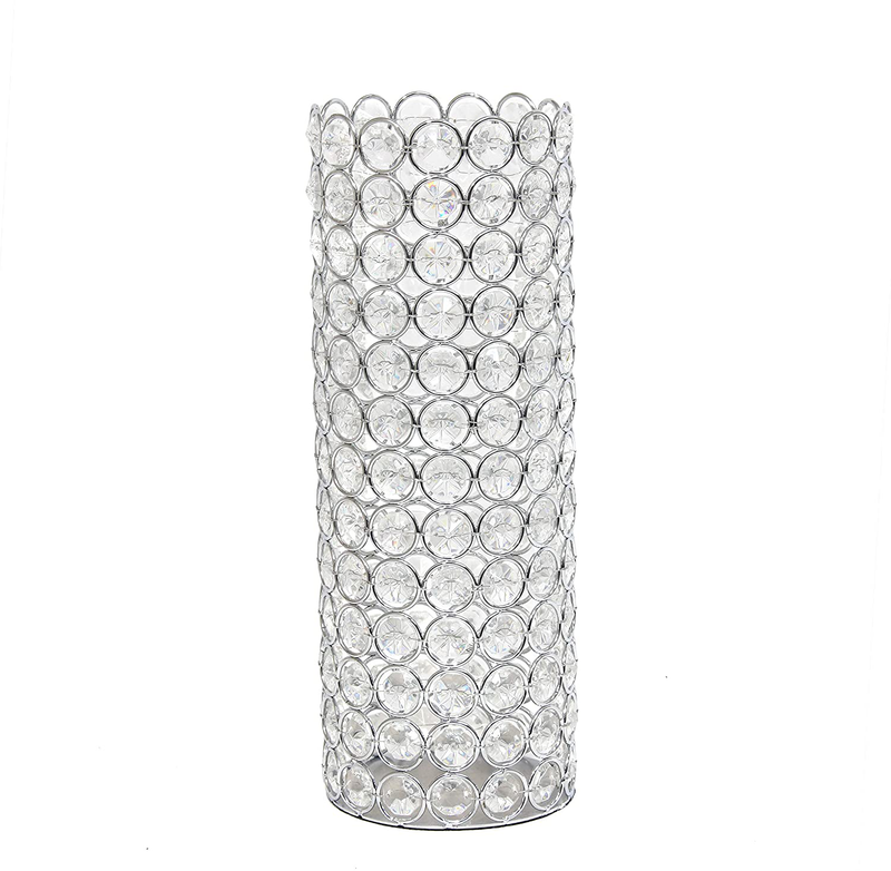 Elegant Designs HG1009-CHR, 11.25 Inch, Chrome Elipse Crystal Decorative Vase, 11.25" Home & Garden > Decor > Vases Elegant Designs Default Title  