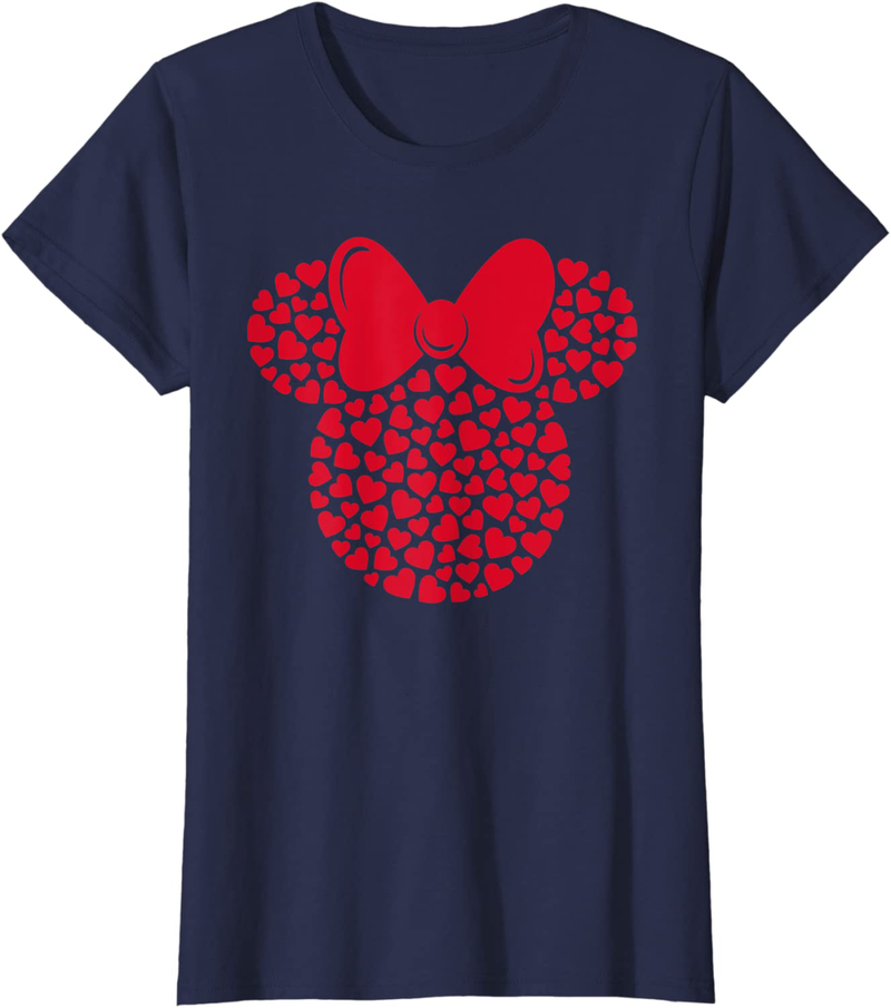 Disney Minnie Mouse Icon Filled with Hearts T-Shirt Home & Garden > Decor > Seasonal & Holiday Decorations Disney Navy Women Large