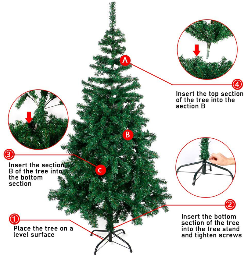LAMPTOP 6FT/180cm Artificial Christmas Tree | Kingswood Fir Pencil Tree Slim| Includes Stand, Storage Bag, 1000CM Copper Fariy Light| Perfect Holiday Decoration for Christmas Party Xmas Decor Home & Garden > Decor > Seasonal & Holiday Decorations > Christmas Tree Stands LAMPTOP   