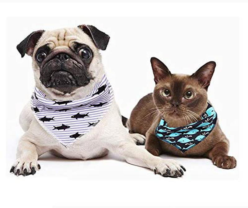 SKYCOOOOL 4 Pack Funny Navigation Style Small Pet Dog Cat Signature Puppy Bandana Triangle Scarf Bibs with Soft Cotton Material for Puppy Accessories Animals & Pet Supplies > Pet Supplies > Cat Supplies > Cat Apparel SKYCOOOOL   