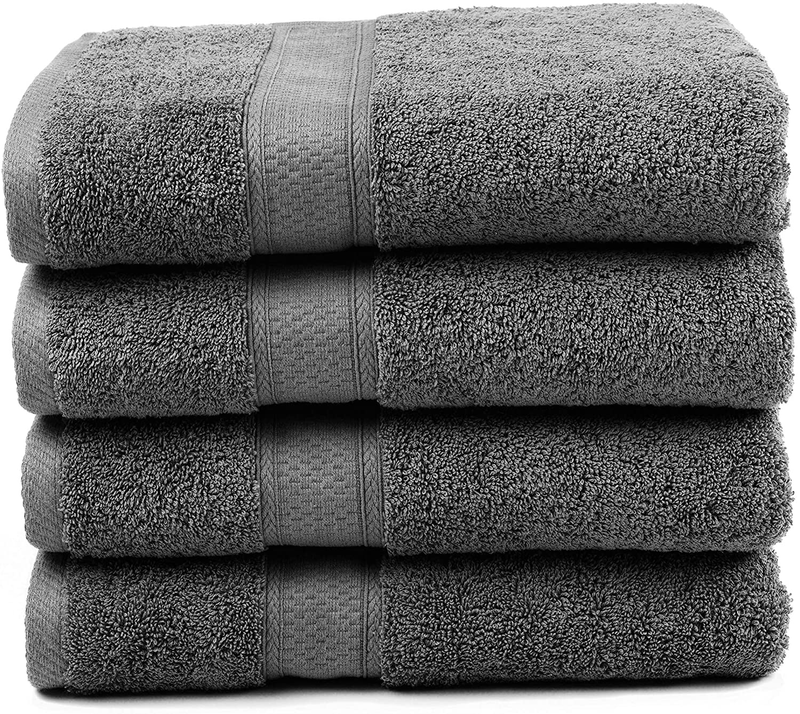 Premium Bamboo Cotton Bath Towels - Natural, Ultra Absorbent and Eco-Friendly 30" X 52" (Grey) Home & Garden > Linens & Bedding > Towels Ariv Grey  