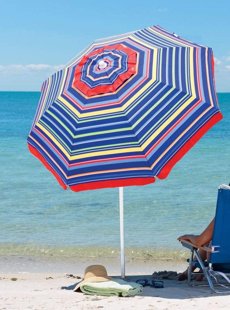 Rio Beach Deluxe 6ft Sun Protection Beach Umbrella with Tilt Home & Garden > Lawn & Garden > Outdoor Living > Outdoor Umbrella & Sunshade Accessories Rio Brands   