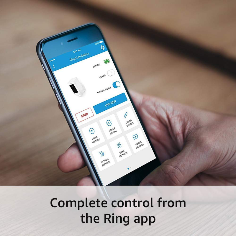 Ring Spotlight Cam Battery HD Security Camera with Built Two-Way Talk and a Siren Alarm, White, Works with Alexa Cameras & Optics > Cameras > Surveillance Cameras Ring   