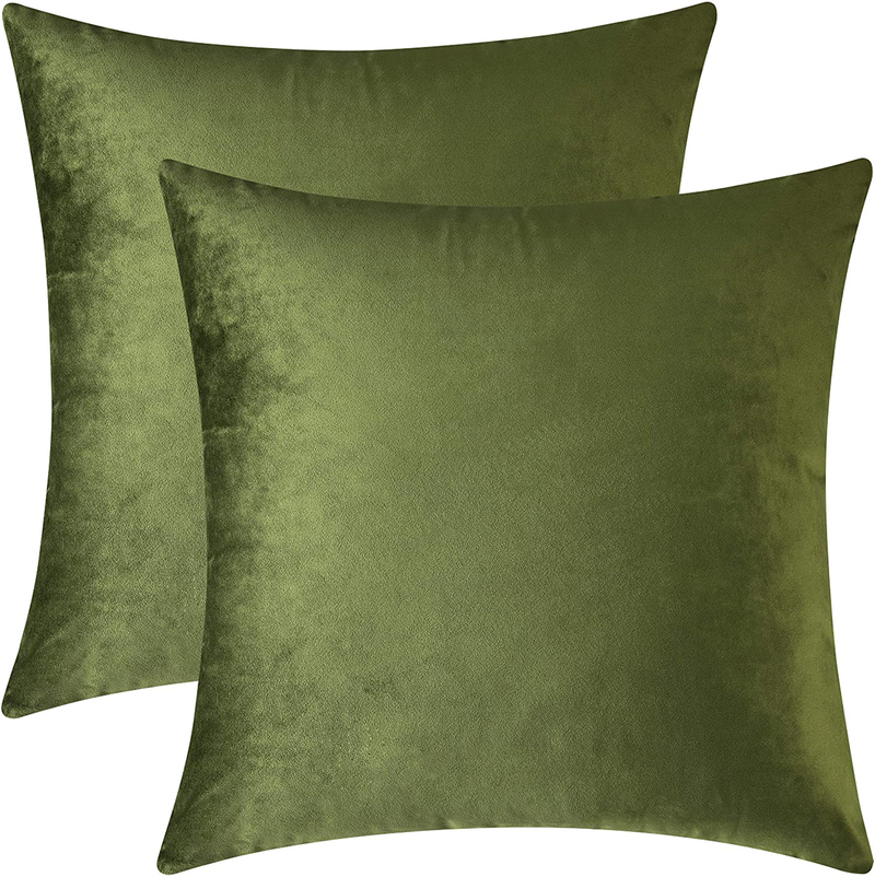 Mixhug Decorative Throw Pillow Covers, Velvet Cushion Covers, Solid Throw Pillow Cases for Couch and Bed Pillows, Burnt Orange, 20 x 20 Inches, Set of 2 Home & Garden > Decor > Chair & Sofa Cushions Mixhug Moss Green 22 x 22 Inches, 2 Pieces 