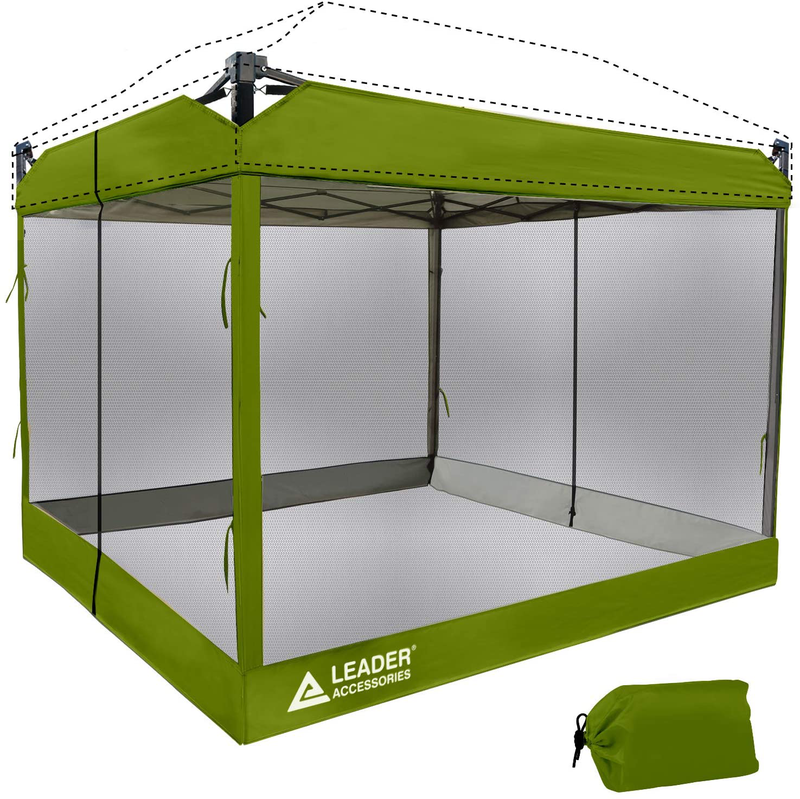 Leader Accessories Mesh Screen Zippered Wall Panels for 10' X 10' Canopy (Tent Walls Only, Frame and Top Not Included) (Grey Mesh Wall) Sporting Goods > Outdoor Recreation > Camping & Hiking > Tent Accessories Leader Accessories Green mesh wall  