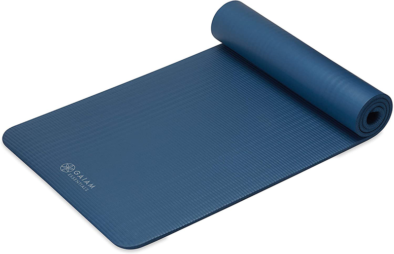 Gaiam Essentials Thick Yoga Mat Fitness & Exercise Mat with Easy-Cinch Yoga Mat Carrier Strap, 72"L x 24"W x 2/5 Inch Thick  Gaiam   