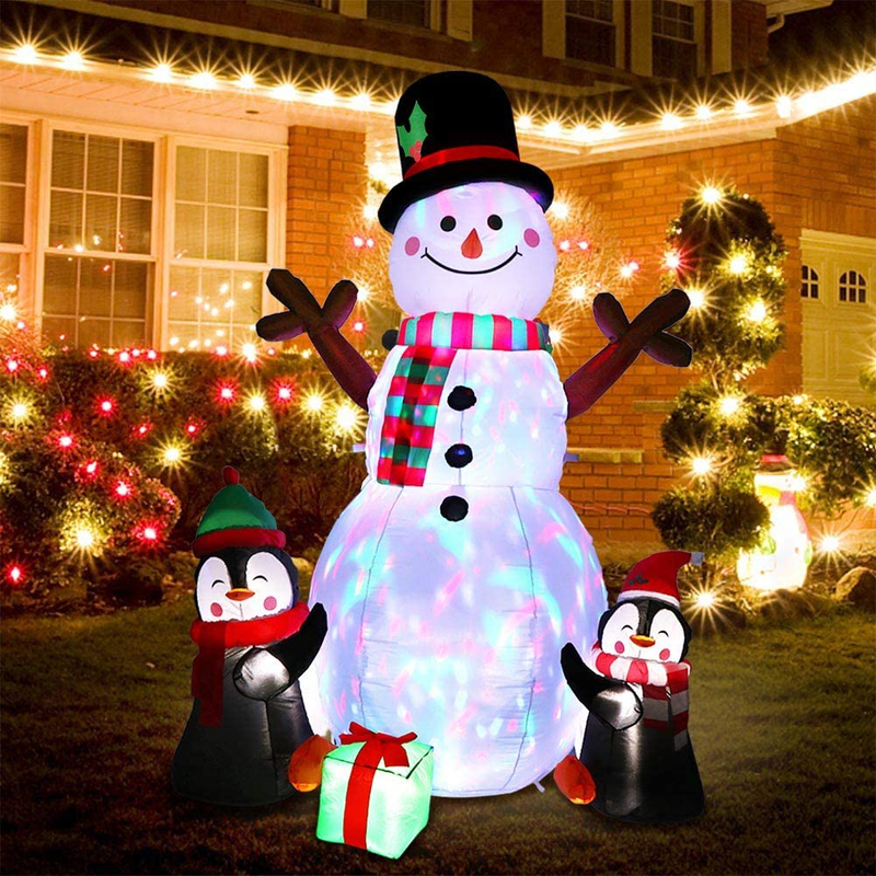 OurWarm 6ft Christmas Inflatables Christmas Decorations Outdoor, Inflatable Snowman Penguin Blow Up Yard Decorations with Rotating LED Lights for Indoor Outdoor Christmas Decorations Yard Garden Decor
