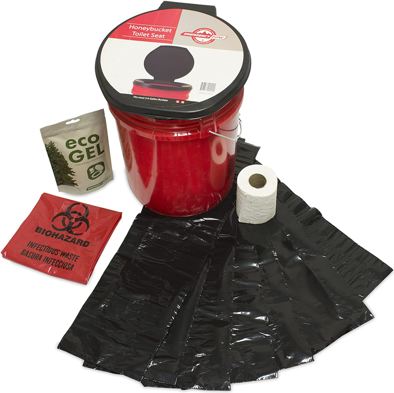 Emergency Zone Honey Bucket Style Toilet Complete Set with Liner and Chemicals Sporting Goods > Outdoor Recreation > Camping & Hiking > Portable Toilets & ShowersSporting Goods > Outdoor Recreation > Camping & Hiking > Portable Toilets & Showers Emergency Zone   