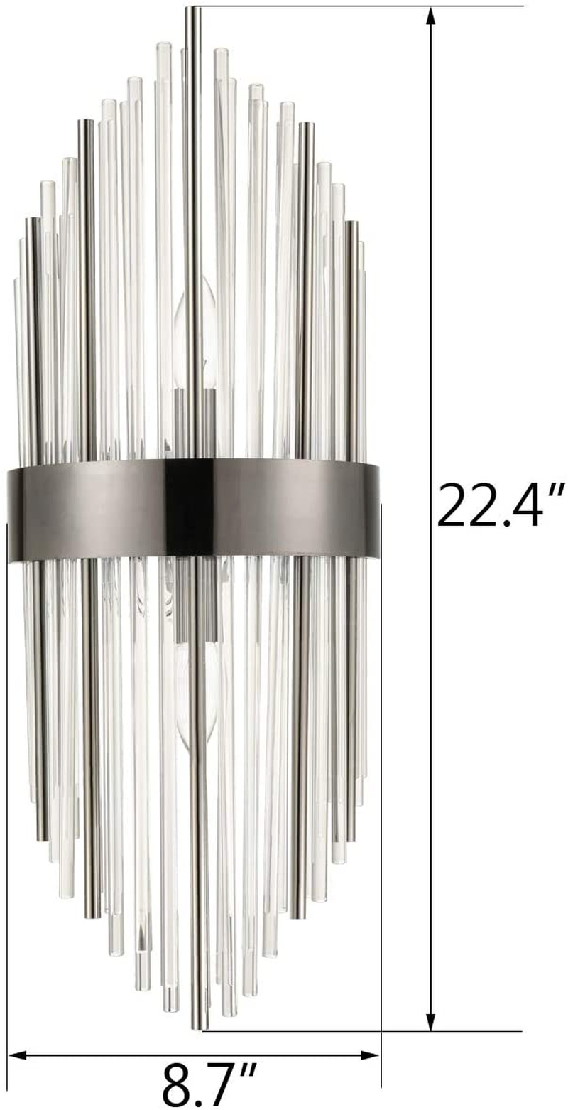 Industrial Glass Wall Sconces Modern Flute Shape Wall Mount Lamp 2-Pack Wall Sconce Lighting Home & Garden > Lighting > Lighting Fixtures > Wall Light Fixtures KOL DEALS   