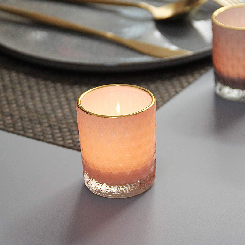 SHMILMH Pink Glass Candle Holder with Gold Rim Set of 24, Tealight Holders Bulk, Votive Candle Holders, Tea Candle Holder for Table Centerpiece, Wedding, Birthday Decoration, Home Decor Home & Garden > Decor > Home Fragrance Accessories > Candle Holders SHMILMH   