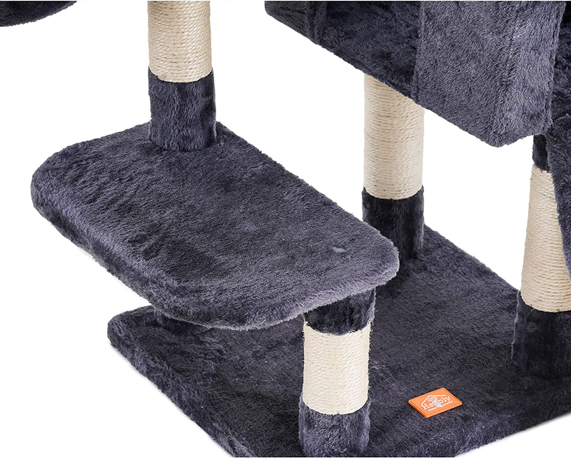 Heybly Cat Tree Cat Tower for Indoor Cats Multi-Level Cat Furniture Condo with Feeding Bowl and Scratching Board Animals & Pet Supplies > Pet Supplies > Cat Supplies > Cat Beds Heybly   