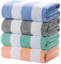 HENBAY Fluffy Large Beach Towel - 4 Pack Plush 30 x 60 Inch Cotton Pool Towel, Oversized Mixture Striped Swimming Cabana Towel Home & Garden > Linens & Bedding > Towels HENBAY Mixture (4 Pack)  
