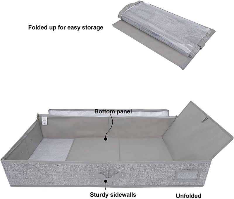 GRANNY SAYS under the Bed Storage Containers 2-Pack Storage Bins for under Bed Gray Underbed Storage Bag with Sturdy Bottom Panel Furniture > Cabinets & Storage > Armoires & Wardrobes GRANNY SAYS   