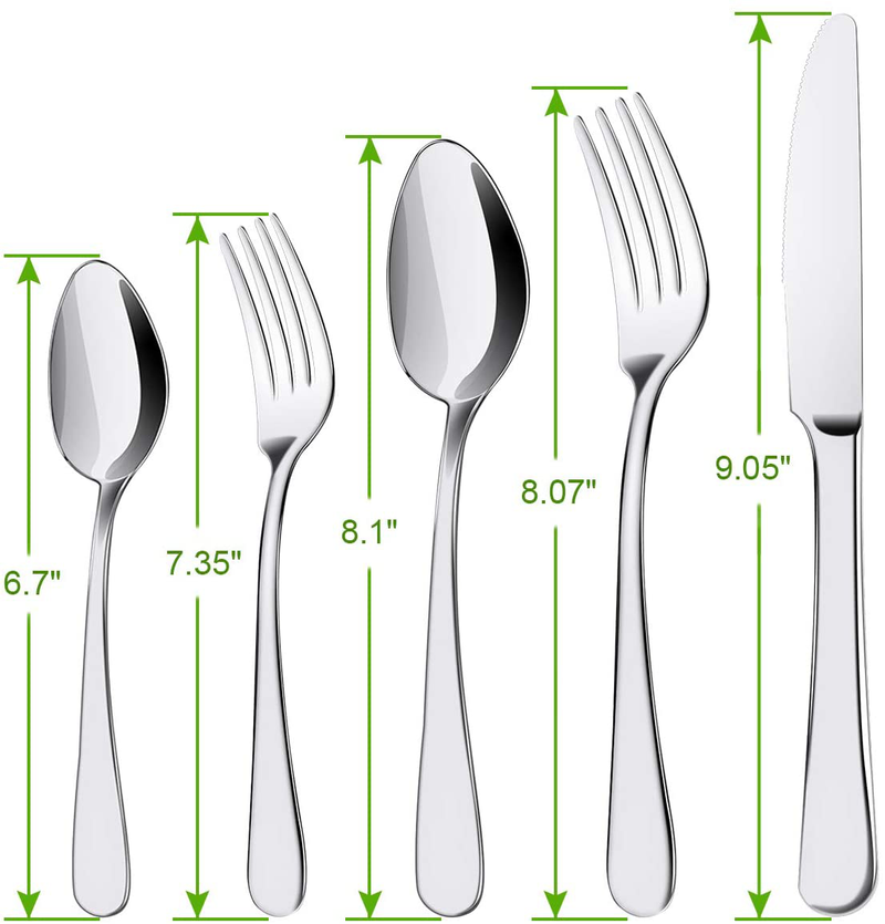 Silverware Set, ENLOY 20 Pieces Stainless Steel Flatware Cutlery Set, Include Knife Fork Spoon, Mirror Polished, Dishwasher Safe, Service for 4