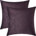 Mixhug Decorative Throw Pillow Covers, Velvet Cushion Covers, Solid Throw Pillow Cases for Couch and Bed Pillows, Burnt Orange, 20 x 20 Inches, Set of 2 Home & Garden > Decor > Chair & Sofa Cushions Mixhug Deep Plum 20 x 20 Inches, 2 Pieces 