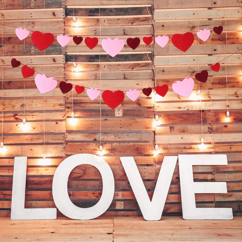 Felt Heart Banner Garland No DIY for Valentine Day Decoration Wedding Party Classroom Decoration Arts & Entertainment > Party & Celebration > Party Supplies ceiba tree   