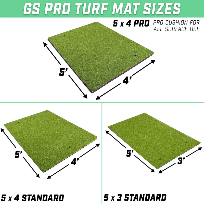 GoSports Golf Hitting Mats - Artificial Turf Mat for Indoor/Outdoor Practice, Choose Your Size - Includes 3 Rubber Tees