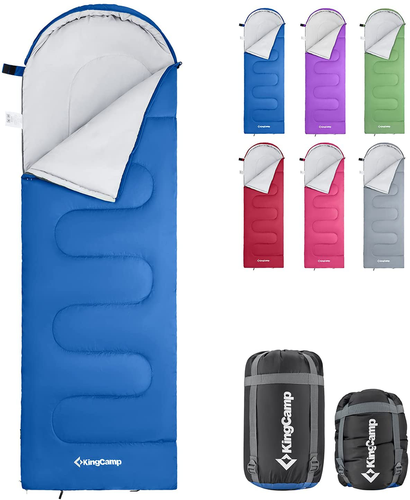 Kingcamp Portable Lightweight Outdoor Sleeping Bags Joinable Envelope for Adults Camping Travel Backpacking Hiking Indoor, Warm & Cool Weather, (74.8 + 11.8)×29.5 Inches, 3 Lbs Sporting Goods > Outdoor Recreation > Camping & Hiking > Sleeping BagsSporting Goods > Outdoor Recreation > Camping & Hiking > Sleeping Bags KingCamp   