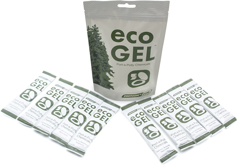 Eco Gel Port-A-Potty and Emergency Toilet Chemicals, Eco-Friendly Liquid Waste Gelling and Deodorizing Powder. Single Pack Sporting Goods > Outdoor Recreation > Camping & Hiking > Portable Toilets & ShowersSporting Goods > Outdoor Recreation > Camping & Hiking > Portable Toilets & Showers Emergency Zone   