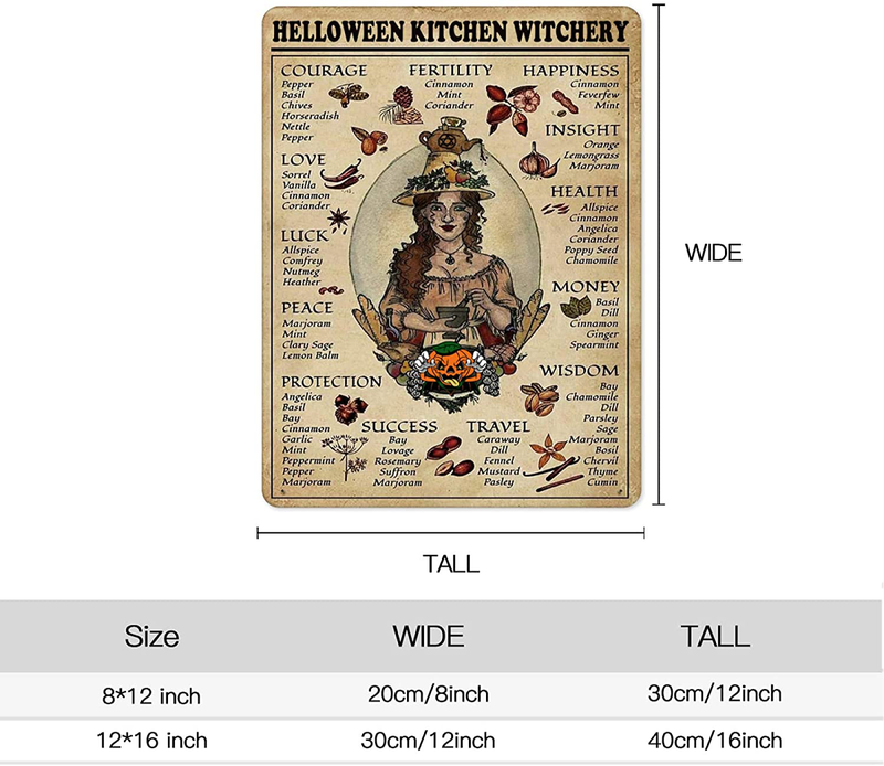 Eeypy Halloween Kitchen Witchery Witch for Vintage Poster Metal Tin Signs Iron Painting Plaque Wall Decor Bar Cat Club Novelty Funny Bathroom Toilet Paper Retro Parlor Cafe Store Arts & Entertainment > Party & Celebration > Party Supplies Eeypy   