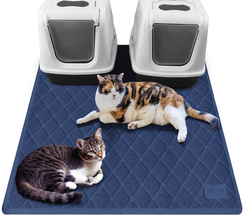 Gorilla Grip Ultimate Cat Litter Mat, Cleaner Floors, Less Waste, Soft on Kitty Paws, Easy Clean Trapper, Large Size Liner Trap Mats, Scatter Control, Traps Mess from Box, Accessories for Cats Animals & Pet Supplies > Pet Supplies > Cat Supplies > Cat Litter Gorilla Grip Navy Jumbo (47" x 35") 