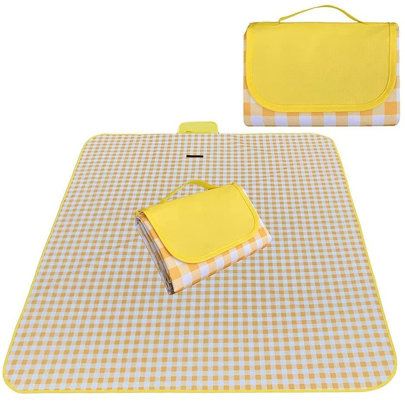 JIYQINLY Pink Outdoor Blanket Picnic with Waterproof Backing, Suitable for Camping, Outdoor Festivals, Beach, 59x57inch Home & Garden > Lawn & Garden > Outdoor Living > Outdoor Blankets > Picnic Blankets JIYQINLY Yellow 57x79 inch 