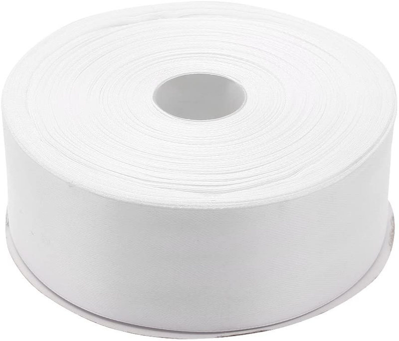 Topenca Supplies 3/8 Inches x 50 Yards Double Face Solid Satin Ribbon Roll, White Arts & Entertainment > Hobbies & Creative Arts > Arts & Crafts > Art & Crafting Materials > Embellishments & Trims > Ribbons & Trim Topenca Supplies White 1-1/2" x 50 yards 