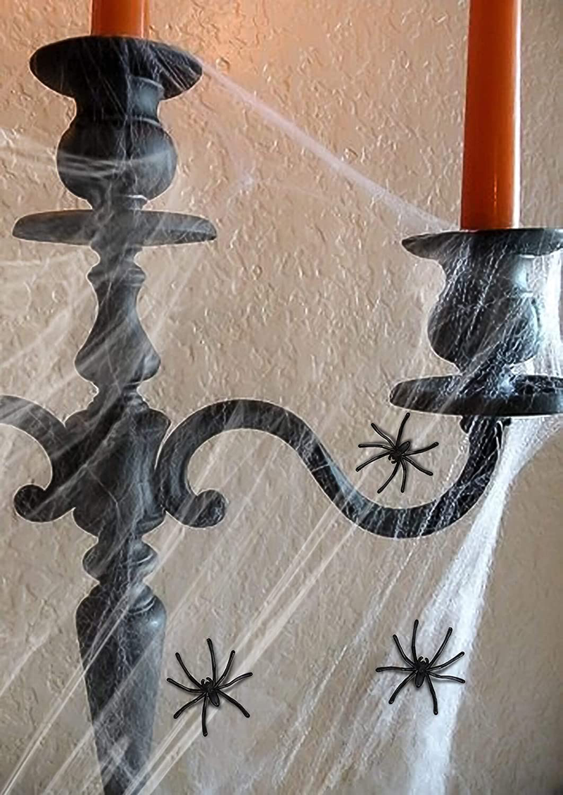 Halloween Decorations 6 Props Table Decor, Spider Web Tablecloth, Cobweb Mantel Scarf and Table Runner, 3D bats Stickers, Stretchy Cobwebs Pack with Spiders, Home Decor for Party Office Sago Brothers Arts & Entertainment > Party & Celebration > Party Supplies Sago Brothers   