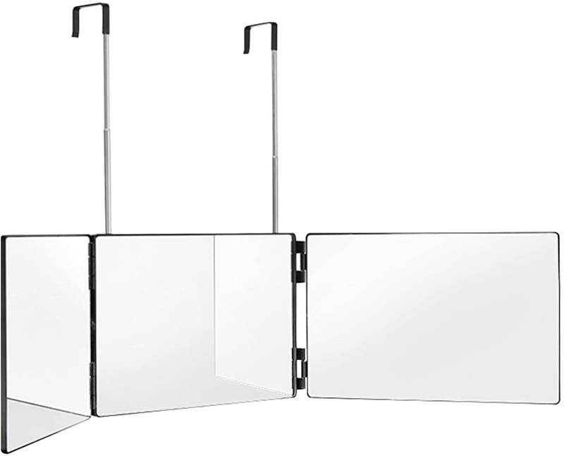 EKDJKK Makeup Mirror Trifold Vanity Mirror with Hook, Upgraded Portable 360 Degree Height Adjustable Foldable Cosmetic Tool Shower, Hanging for Bathroom, Bedroom Door Sporting Goods > Outdoor Recreation > Camping & Hiking > Portable Toilets & ShowersSporting Goods > Outdoor Recreation > Camping & Hiking > Portable Toilets & Showers EKDJKK   