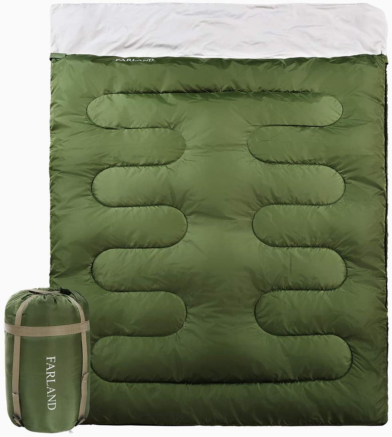 FARLAND Sleeping Bags 20℉ for Adults Teens Kids with Compression Sack Portable and Lightweight for 3-4 Season Camping, Hiking,Waterproof, Backpacking and Outdoors Sporting Goods > Outdoor Recreation > Camping & Hiking > Sleeping BagsSporting Goods > Outdoor Recreation > Camping & Hiking > Sleeping Bags FARLAND Army green Double 