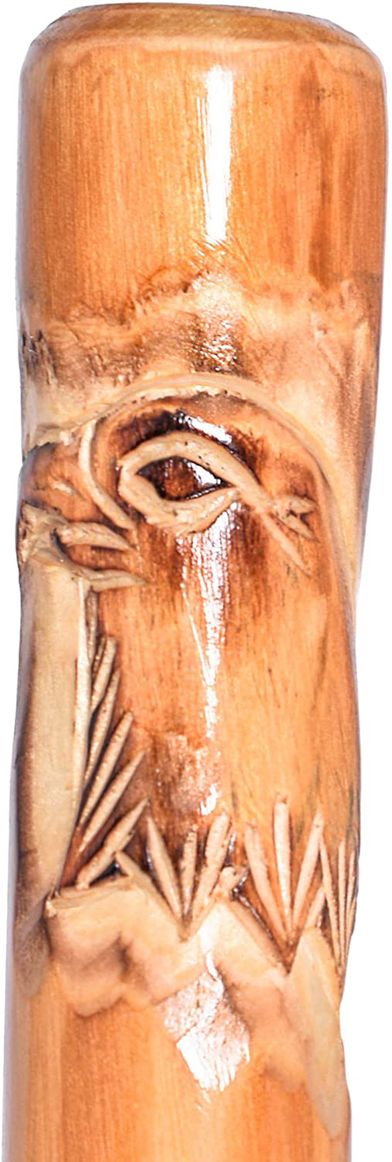 FOREST PILOT 3 Piece Detachable Fir Wood Walking Stick Eagle Carving with a Compass( Nature Color, 55 Inches, 1 Piece)