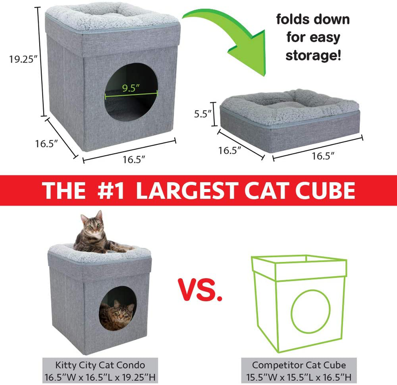 Kitty City Large Cat Bed, Stackable Cat Cube, Indoor Cat House/Cat Condo, Cat Scratcher Animals & Pet Supplies > Pet Supplies > Cat Supplies > Cat Beds SportPet Designs   
