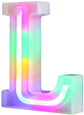 Neon Letter Lights 26 Alphabet Letter Bar Sign Letter Signs for Wedding Christmas Birthday Partty Supplies,USB/Battery Powered Light Up Letters for Home Decoration-Colourful J Home & Garden > Decor > Seasonal & Holiday Decorations& Garden > Decor > Seasonal & Holiday Decorations WARMTHOU Letter-l  