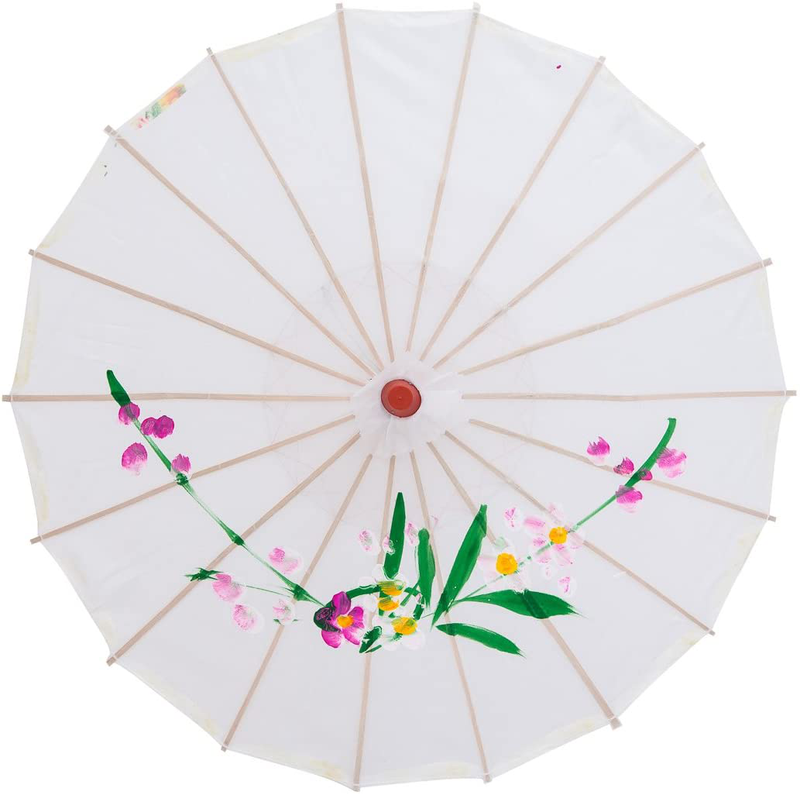 THY COLLECTIBLES 22" Kid's Size Japanese Chinese Umbrella Parasol for Wedding Parties, Photography, Costumes, Cosplay, Decoration and Other Events (Green) Home & Garden > Lawn & Garden > Outdoor Living > Outdoor Umbrella & Sunshade Accessories THY COLLECTIBLES White  