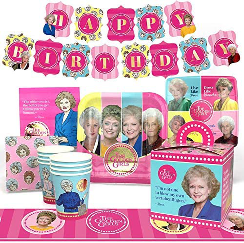 Golden Girls Party Supplies (Standard) Birthday Party Decorations with Happy Birthday Banner, 58 Piece Set - 40th Birthday Decorations, 50th Birthday Decorations for Women, Bridal Shower Decorations Home & Garden > Decor > Seasonal & Holiday Decorations& Garden > Decor > Seasonal & Holiday Decorations Prime Party Deluxe Pack  