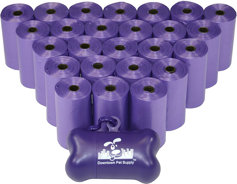 Downtown Pet Supply Dog Pet Waste Poop Bags with Leash Clip and Bag Dispenser - 180, 220, 500, 700, 880, 960, 2200 Bags Animals & Pet Supplies > Pet Supplies > Dog Supplies Downtown Pet Supply Purple 500 Bags 