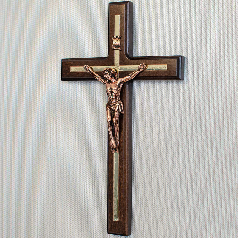 Handmade Crucifix Wall Cross - Wooden Catholic Hanging Crucifix for Home Decor - 12 Inch Home & Garden > Decor > Seasonal & Holiday Decorations Asterom   