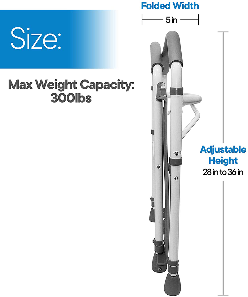 RMS Toilet Safety Frame & Rail - Folding & Portable Bathroom Toilet Safety Rails - Handrail Toilet Bars with Adjustable Height (White) Sporting Goods > Outdoor Recreation > Camping & Hiking > Portable Toilets & Showers RMS   