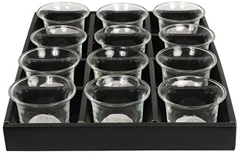 Hosley Set of 12 Clear Glass Oyster Tea Light Holders 2.5 Inch Diameter. Ideal Gift for Spa Aromatherapy Weddings Tealights Votive Candle Gardens O4