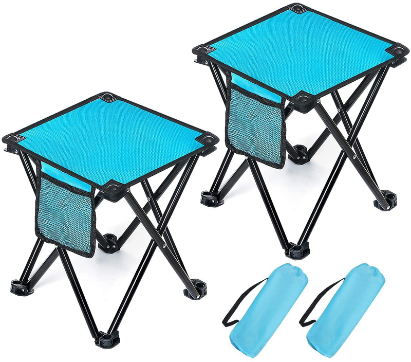 SGODD Camping Stool, 2 Pack Folding Small Chair Camp Stool Portable Folding Stool for Outdoor Activities Camping Fishing Hiking Gardening with Carry Bag