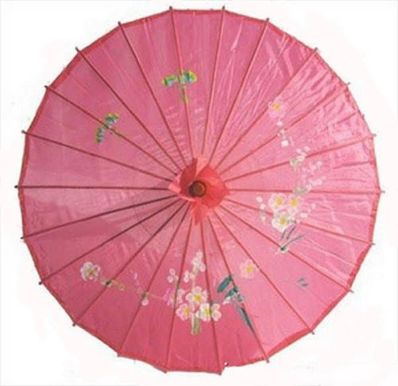 THY COLLECTIBLES 22" Kid's Size Japanese Chinese Umbrella Parasol for Wedding Parties, Photography, Costumes, Cosplay, Decoration and Other Events (Green) Home & Garden > Lawn & Garden > Outdoor Living > Outdoor Umbrella & Sunshade Accessories THY COLLECTIBLES Hot Pink  