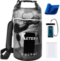 KETEBA Waterproof Dry Bags Floating for Women Men, 2L/5L/10L/20L Roll Top Lightweight Clear Storage Outdoor Backpack Dry Bag with Phone Case Sports Towel for Travel Swimming Camping Beach Kayaking Sporting Goods > Outdoor Recreation > Boating & Water Sports > Swimming KETEBA Black 10L 