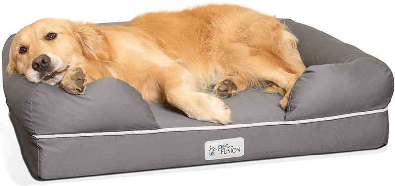 PetFusion Ultimate Dog Bed, Solid CertiPur-US Memory Foam Orthopedic Dog Bed, 3 Colors & 4 Sizes, Medium Firmness Pillow, Waterproof Dog Bed Liner & Breathable Cover, Cert Skin Contact Safe, 3yr Warr Animals & Pet Supplies > Pet Supplies > Dog Supplies > Dog Beds PetFusion, LLC. Slate Grey Large (36 in x 28 in) 