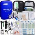 Monoki First Aid Kit Survival Kit, 241Pcs Upgraded Outdoor Emergency Survival Kit Gear - Medical Supplies Trauma Bag Safety First Aid Kit for Home Office Car Boat Camping Hiking Hunting Adventures Sporting Goods > Outdoor Recreation > Camping & Hiking > Camping Tools Monoki Blue  