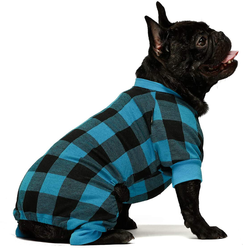 Fitwarm 100% Cotton Buffalo Plaid Dog Clothes Puppy Pajamas Pet Apparel Cat Onesies Jammies Doggie Jumpsuits Animals & Pet Supplies > Pet Supplies > Dog Supplies > Dog Apparel Fitwarm   