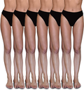 Sexy Basics Women's 6-Pack Active Sport Thong Buttery Soft Panties Underwear  Sexy Basics 6 Pack- Black Small 