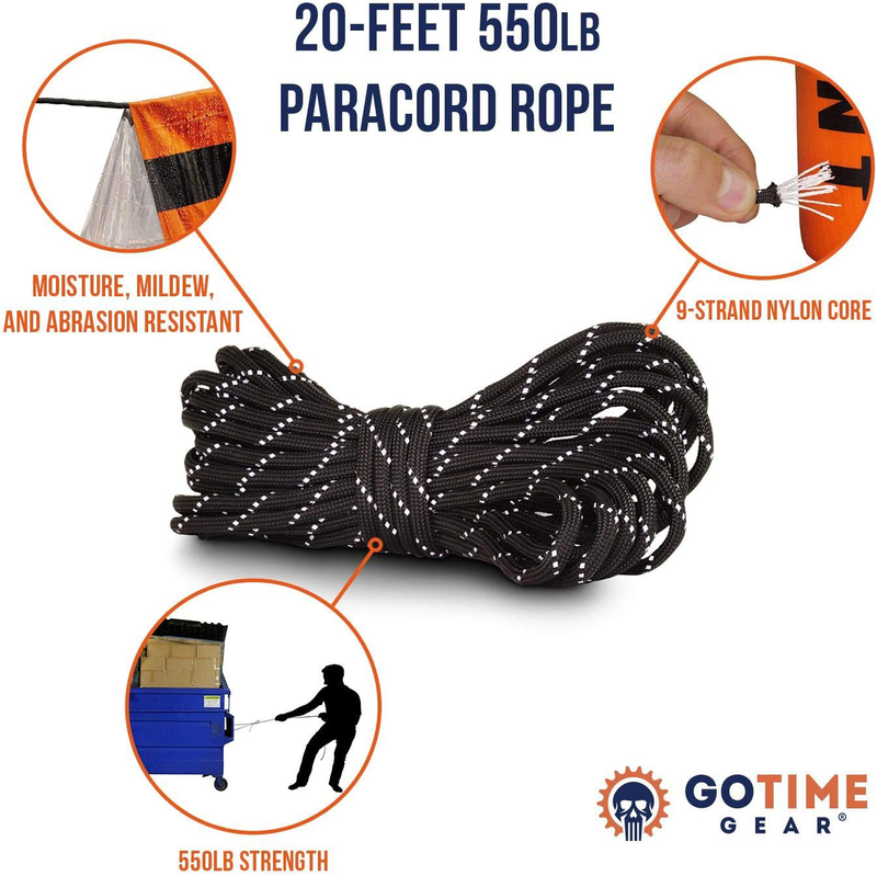 Go Time Gear Life Tent Emergency Survival Shelter – 2 Person Emergency Tent – Use as Survival Tent, Emergency Shelter, Tube Tent, Survival Tarp - Includes Survival Whistle & Paracord Sporting Goods > Outdoor Recreation > Camping & Hiking > Tent Accessories Go Time Gear   