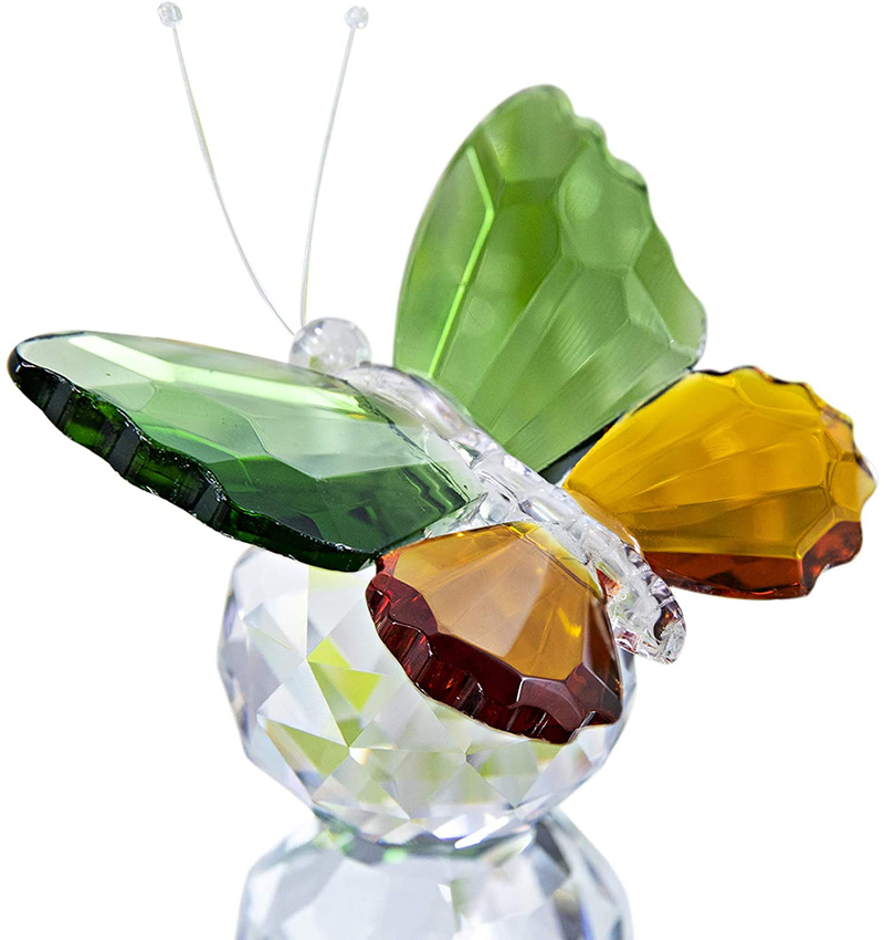 H&D Crystal Cut Butterfly Animal Ornament Decoration for Office Table Home Bedroom Home & Garden > Decor > Seasonal & Holiday Decorations& Garden > Decor > Seasonal & Holiday Decorations H&D Green&brown  