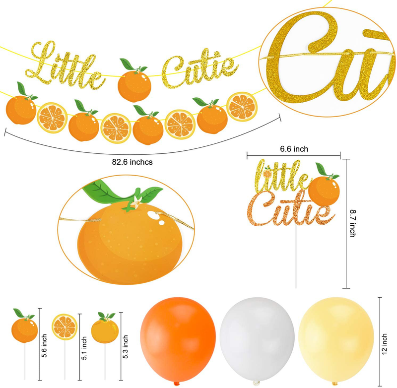 Little Cutie Baby Shower Decorations Little Cutie Citrus Garland Orange Cake Cupcake Toppers Balloons for Hey Cutie Birthday Party Supplies Tangerine Theme Baby Shower Clementine Fruit Party Decors Home & Garden > Decor > Seasonal & Holiday Decorations K KUMEED   